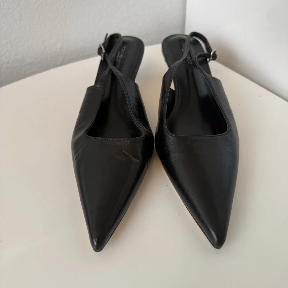 Tony Bianco Crush Slingback Pump in Black Vintage Leather size 71/2 - Picture 5 of 9